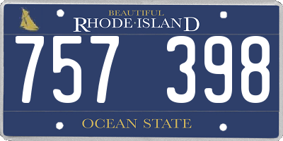 RI license plate 757398