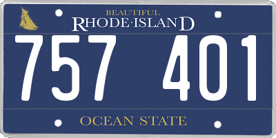 RI license plate 757401