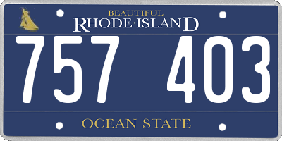 RI license plate 757403