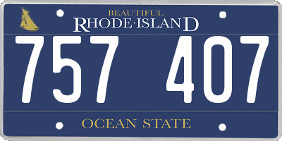 RI license plate 757407