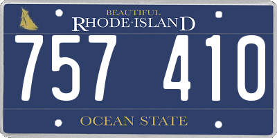 RI license plate 757410