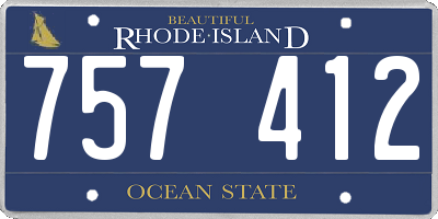 RI license plate 757412
