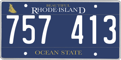RI license plate 757413