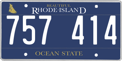 RI license plate 757414