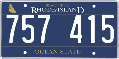 RI license plate 757415