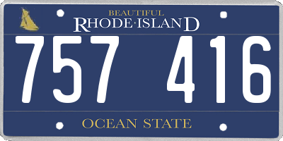 RI license plate 757416