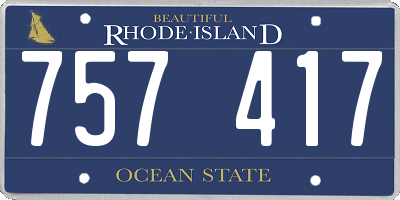 RI license plate 757417