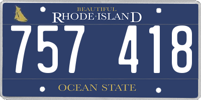 RI license plate 757418