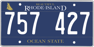 RI license plate 757427