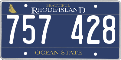 RI license plate 757428