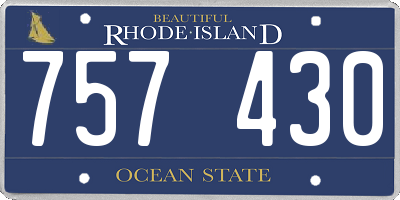RI license plate 757430