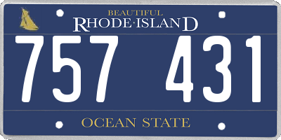 RI license plate 757431