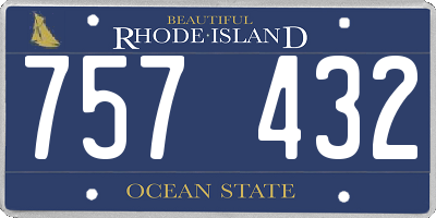 RI license plate 757432