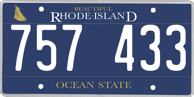 RI license plate 757433