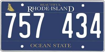 RI license plate 757434