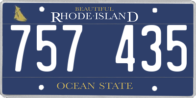 RI license plate 757435