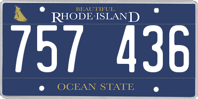 RI license plate 757436