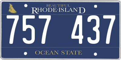 RI license plate 757437