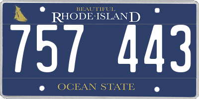 RI license plate 757443