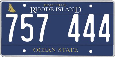 RI license plate 757444