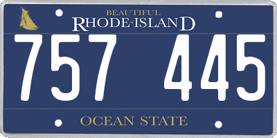 RI license plate 757445