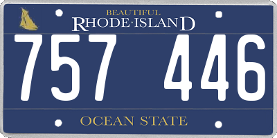 RI license plate 757446