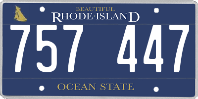 RI license plate 757447