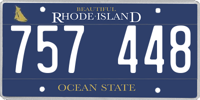 RI license plate 757448