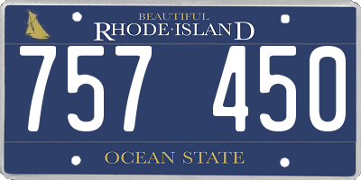 RI license plate 757450