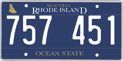 RI license plate 757451