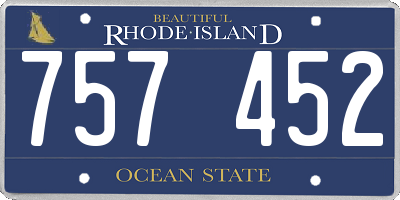 RI license plate 757452