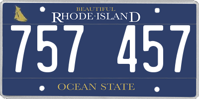 RI license plate 757457
