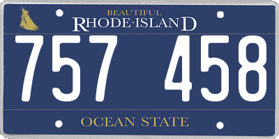 RI license plate 757458
