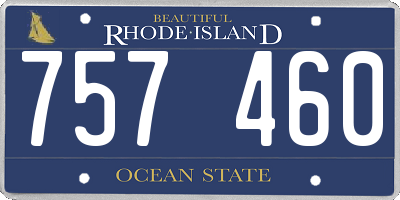 RI license plate 757460