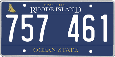 RI license plate 757461
