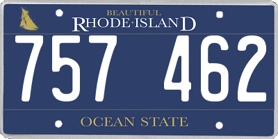 RI license plate 757462