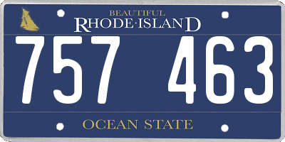 RI license plate 757463