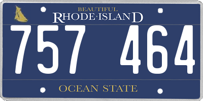 RI license plate 757464