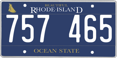 RI license plate 757465