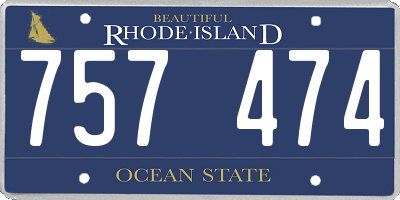 RI license plate 757474