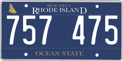 RI license plate 757475