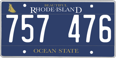 RI license plate 757476