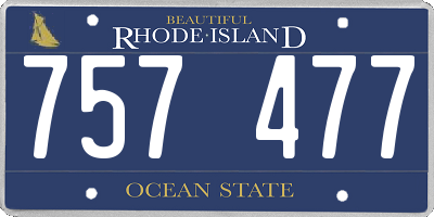 RI license plate 757477