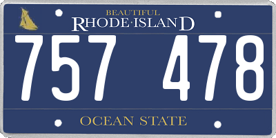 RI license plate 757478