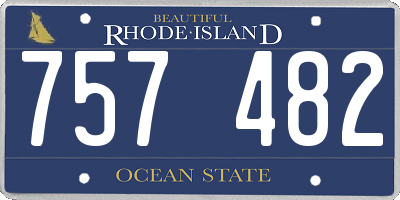 RI license plate 757482