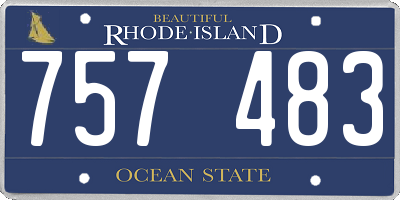 RI license plate 757483
