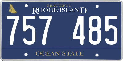 RI license plate 757485