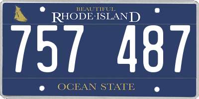 RI license plate 757487