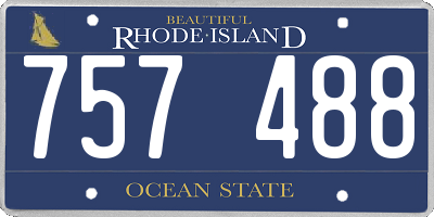 RI license plate 757488