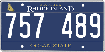 RI license plate 757489